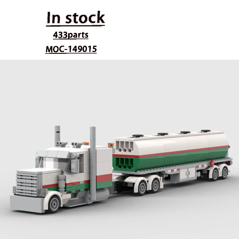 

MOC-149015 Classic New Tanker Truck Transport Brick Model, 433 Parts, Birthday Building Toy Gift for Boys and Children