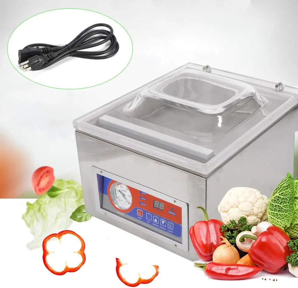 Dz-260C Tabletop Chamber Vacuum Sealer Machine,120W Commercial Kitchen Food Chamber Seal Vacuum Packaging Machine Sealer For