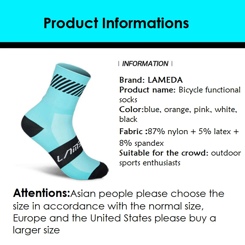 Lameda Cycling Socks Men Road Bike Bundle Breathable Socks Bicycle Socks Men Anti-slip Cycling Socks Women Good Sweat Absorption