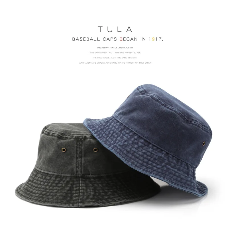 Washed Denim Bucket Hat For Men Women Uv Protection Sun Hat Casual Fisherman Cap Unisex All Match Outdoor Headwear Multi Colors