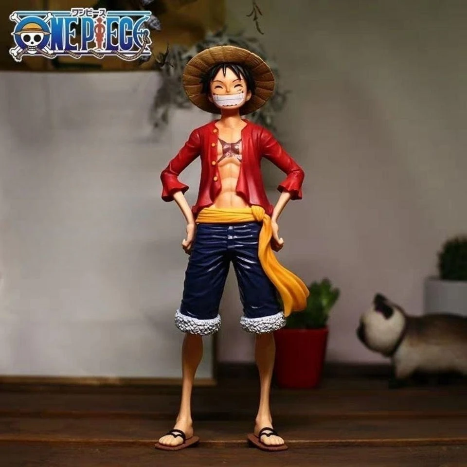 Hot 28cm One Piece Anime Figure Confident Smiley Luffy Three Form Face Changing Doll Action Figurine Model Toys Kits