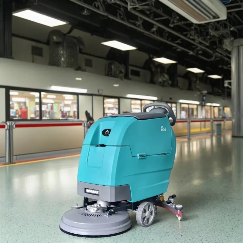 

New Electric Walk-Behind Floor Cleaning Machine Low Noise Supermarket Floor Sweeper Hand Push Washable Slate Floors Mats Feature