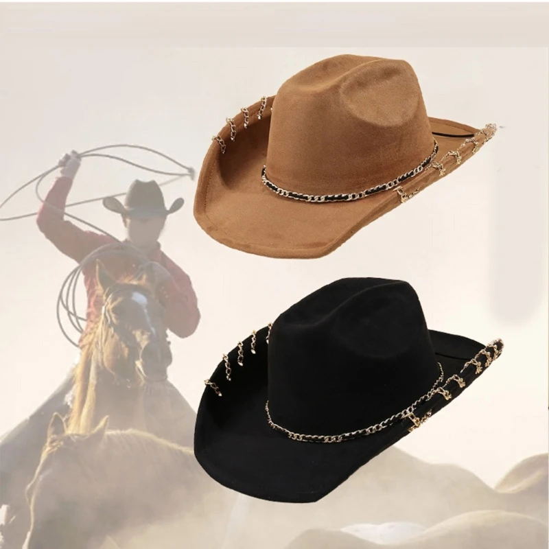 

New Elegant Homburg Top Hat Cowboy Costume for Outdoor Gatherings Activity