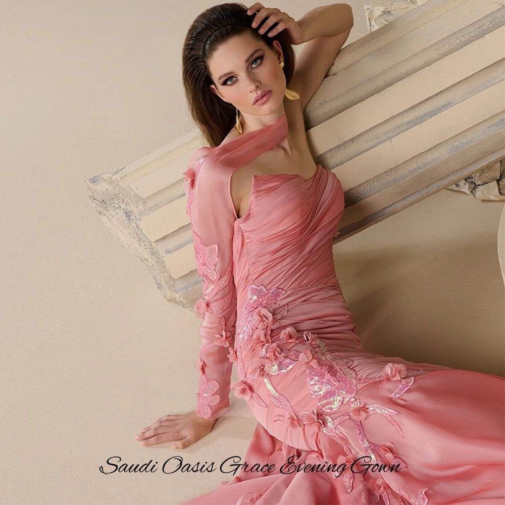 Fashion Customized Handmade Flower Celebrity Gowns High Quality Organza Evening Dress Modern Mermaid Ruched Party Dresses image 4