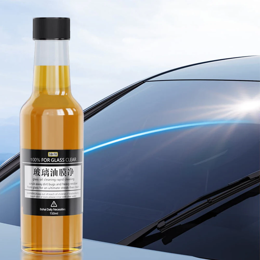Car Glass Oil Film Stain Removal Cleaner Powerfully Remove Stubborn Oil Film Universal Car Glass Polishing Degreaser Cleaner
