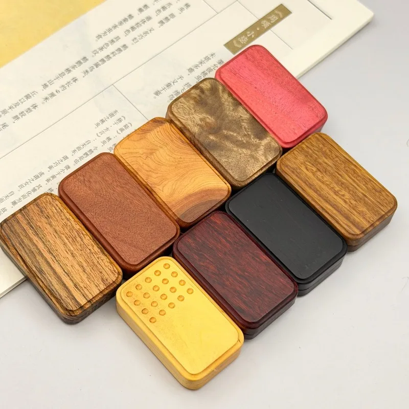 Sandalwood EDC Push Card Strong Magnetic Polished Craft Fidget Toy Protective for Playing and Collection