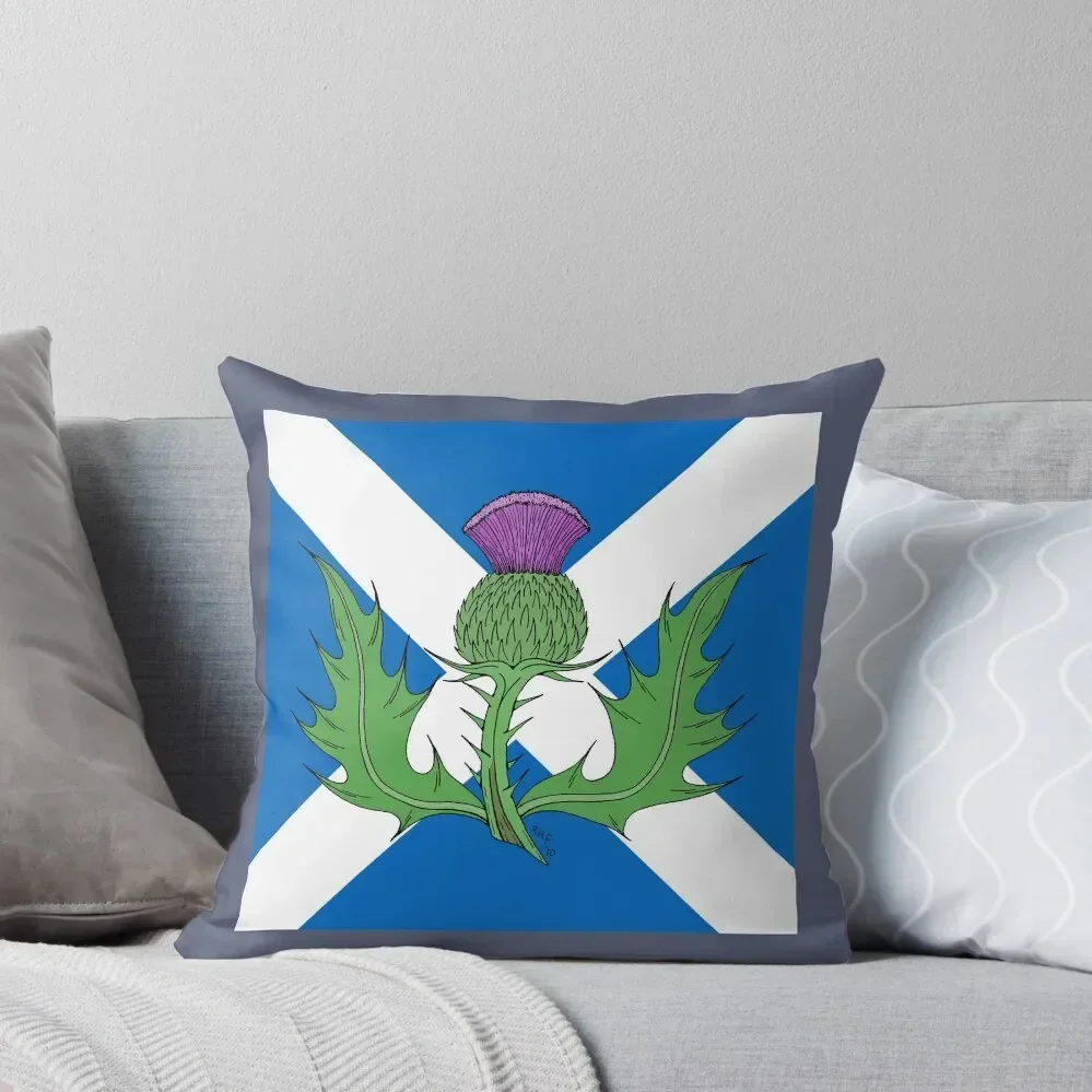 Scottish Thistle & Saltire Throw Pillow Sitting Cushion pillow cover luxury pillow