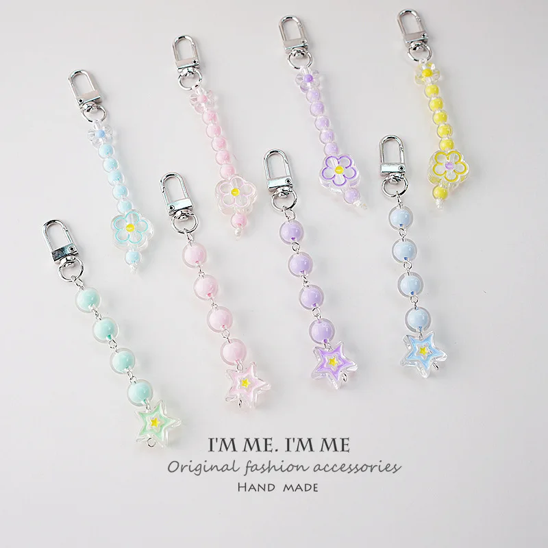 1 Pc Cute Casual Fashion Floral Style Key Holder for Kids Girl Casual Sweet Flower Keychain Organizer Scrapbook Journal Pendant