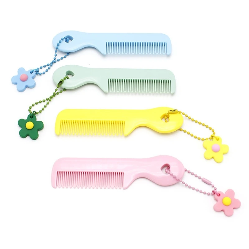 1pc Mini Hair Comb Cartoon Korean Style Newborn Hair Care Massage Comb Portable Floral Girls Boys Hair Styling Comb