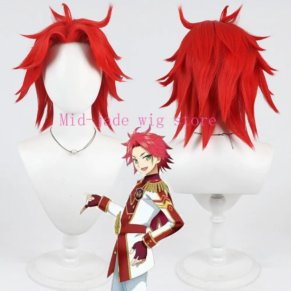 PriPara Mitaka Asahi Cosplay Wig Teased Roots Red Crimped Hair for New Year Anime Convention
