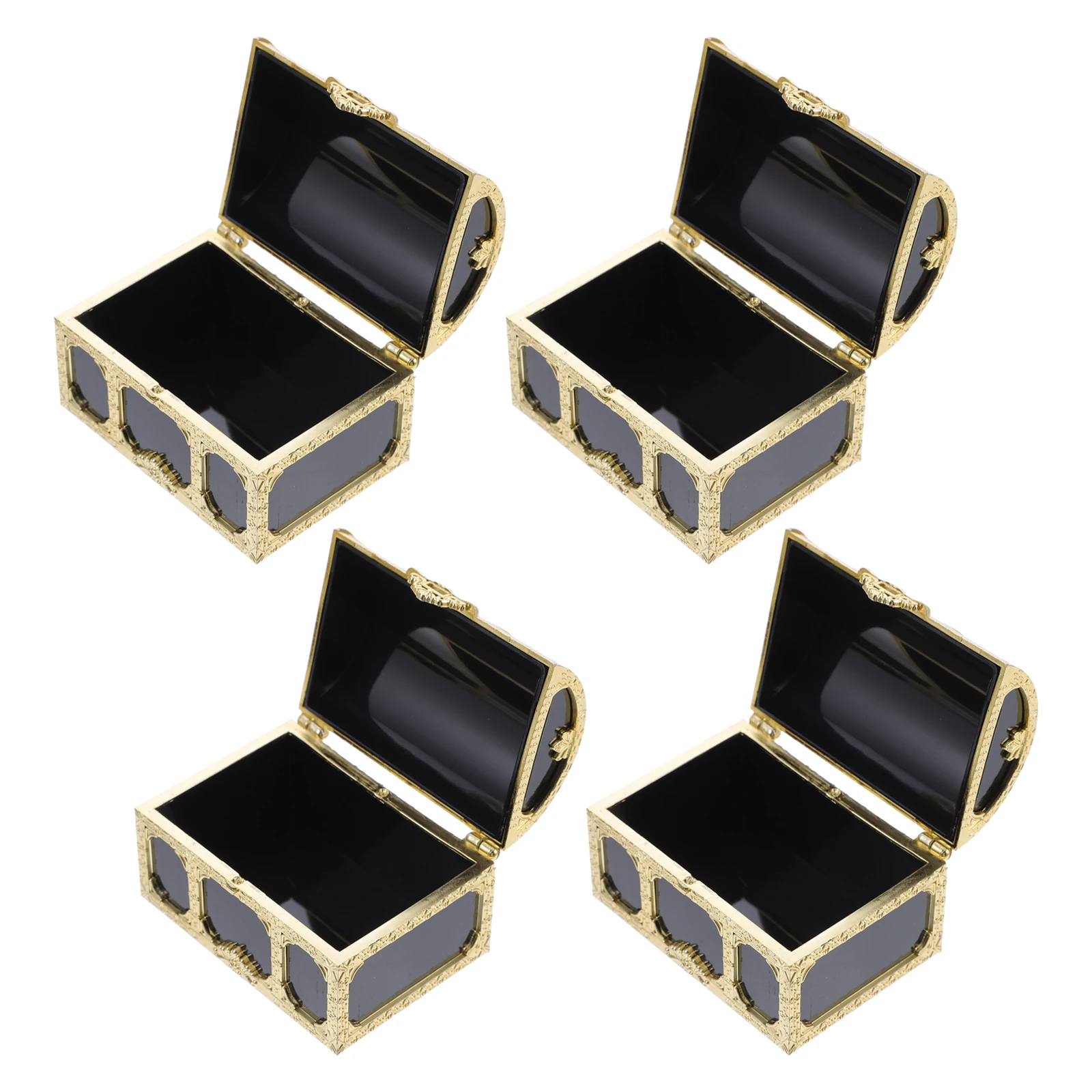 

12 Pcs Pirate Sugar Box Treasure Chest Storage Case Decorative Plastic Boxes Hollow Trunk Gift Bags Mini Coins Toys Party Table