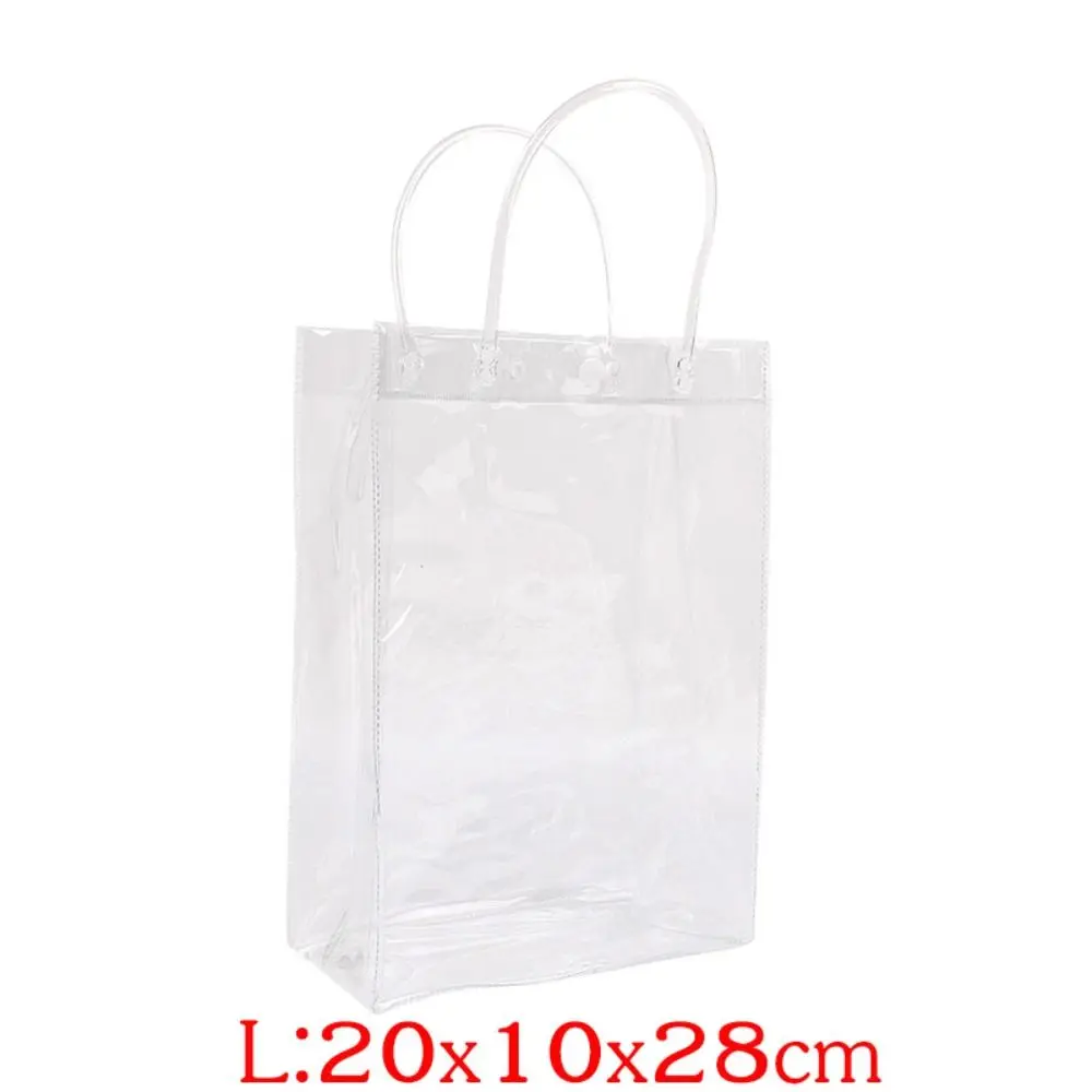 Clear Tote Bag Transparent Shopping Bags Shoulder Handbag PVC Waterproof Storage Bag for Gift Cosmetic Plastic Bags