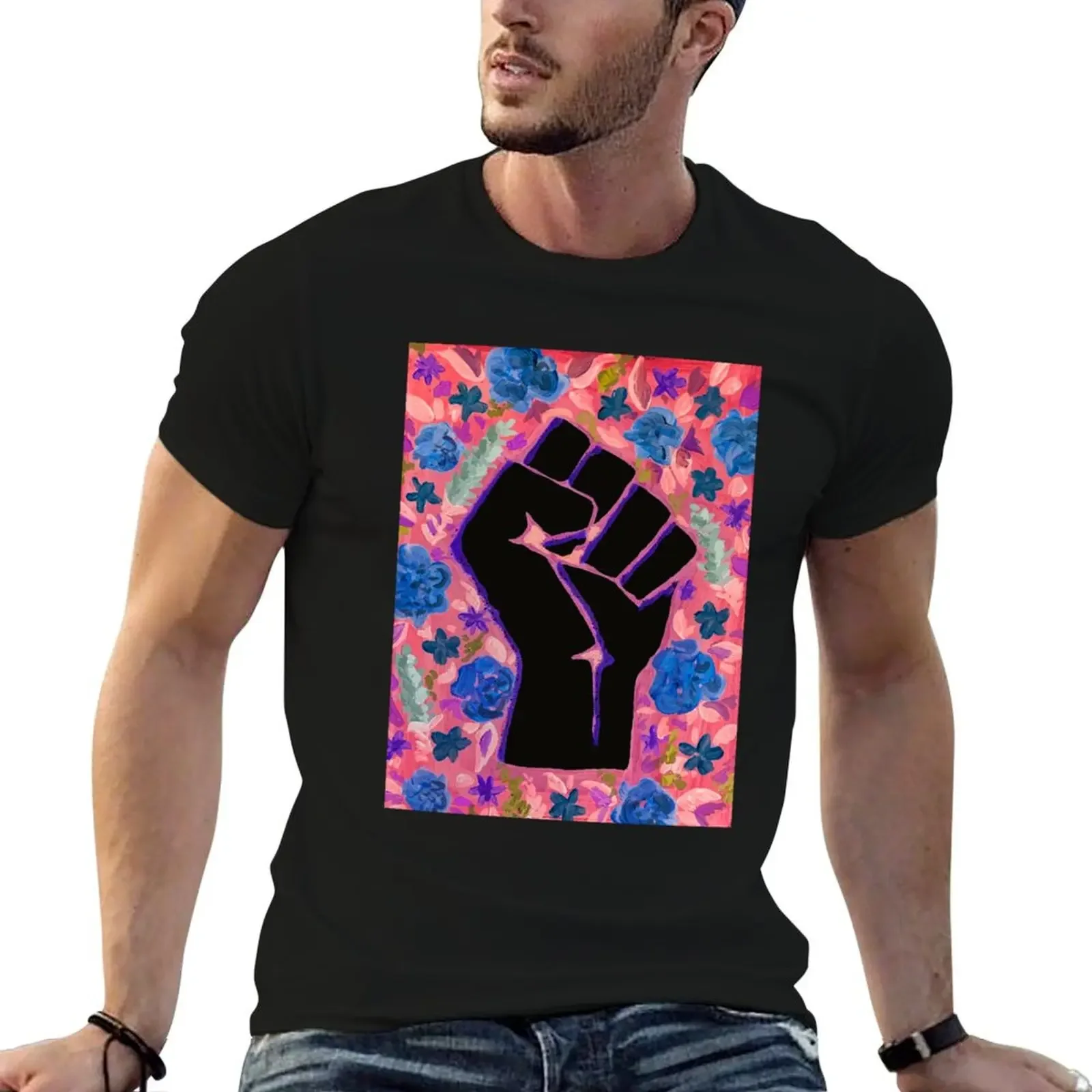 

BLM black and pink T-Shirt tops customs design your own funny t shirts for men