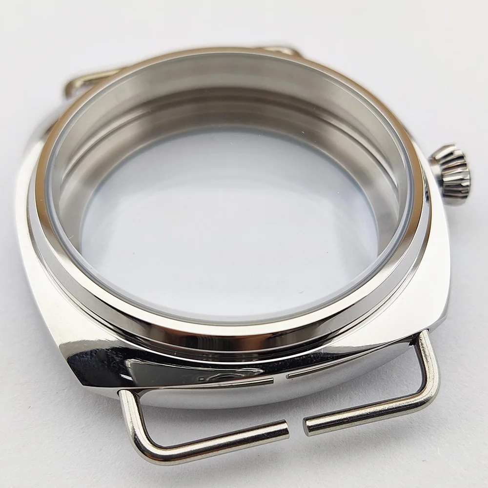 45mm 316L Stainless steel Watch case Polished Back Clear Watch accessories suitable for ETA6497 ETA 8498 ST 3600 ST3621 Movement