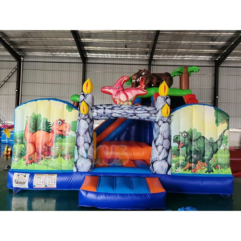 Commercial Dinosaur Theme Inflatable Bounce House Combo With Slide PVC Kids Jumping Bouncy Castle for Outdoor Party Event Rental
