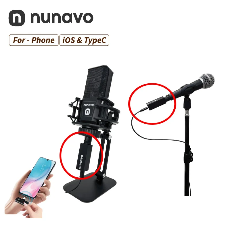 

NUNAVO беспроводной микрофонный преобразователь XLR передатчик приемник телефон Android смартфон интервью прямая трансляция