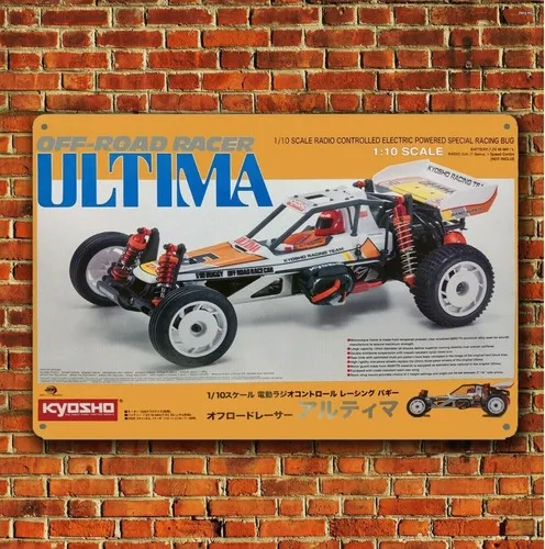 Metallposter Vintage RC-Auto Wanddeko Blechschild Plakette Kyosho Ultima Boxart