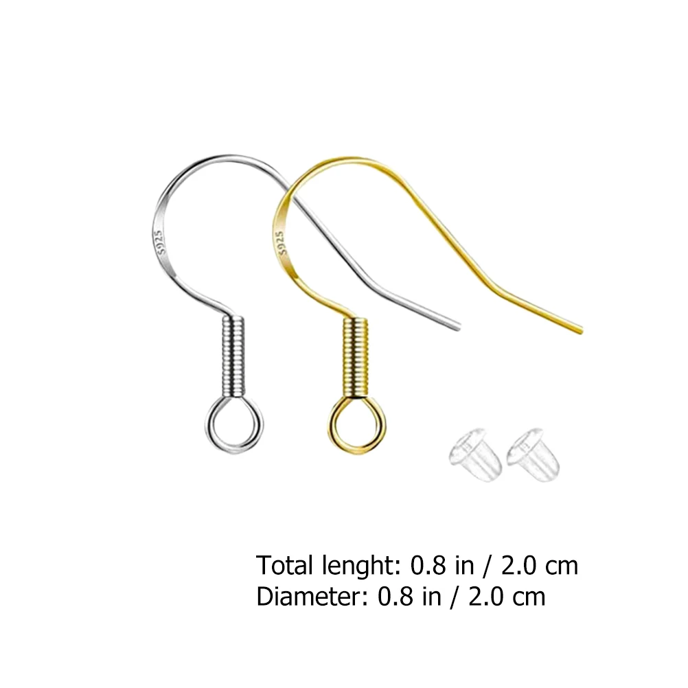 

Earring Making Accessories 30pcs Copper Plated Silver Earrings Material Set Hook Ear Plug Components Jewelry Kit for Women