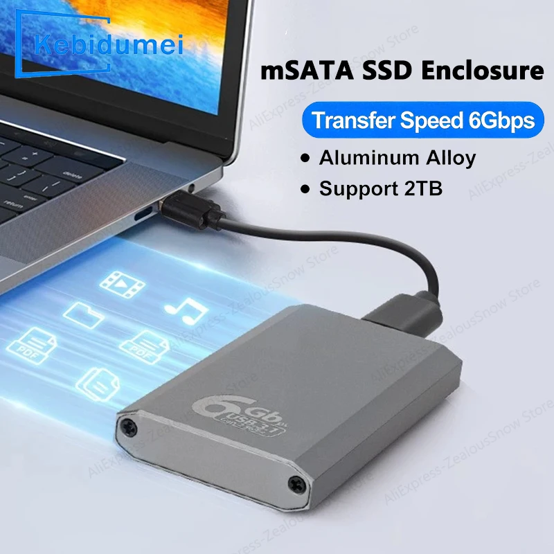 

﻿ mSATA SSD Enclosure 6Gbps mSATA to USB 3.1 Gen2 Adapter Case with Type C Port for mSATA Internal Solid State Drive Hard Drive
