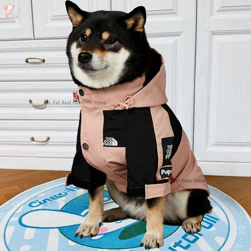 Розовая ветрозащитная куртка для горной собаки, светоотражающее походное пальто для Шиба-ину, уличная зимняя приключенческая теплая погода, одежда для собак