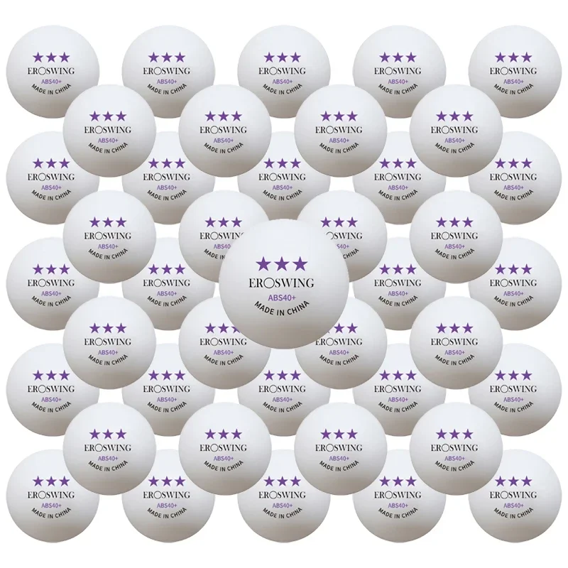 Eroswing 3-Star Table Tennis Balls 40mm+ Diameter New Material ABS 2.8g Professional Ping Pong Ball for Training 50pcs