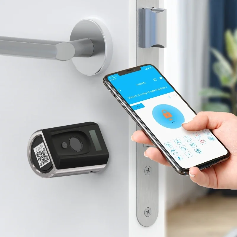 WELOCK قفل الباب بدون مفتاح مع بطاقة RFID + APP + مفتاح احتياطي للمنزل والمكتب قفل الباب الذكي اسطوانة Touch41 قفل بصمة الإصبع