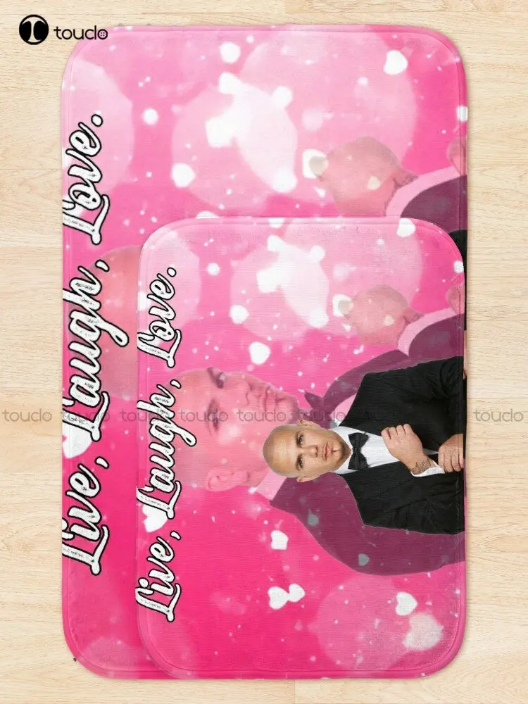 Mr Worldwide Says To Live Laugh Love Pink Pitbull Bath Mat Games Bathroom Rug