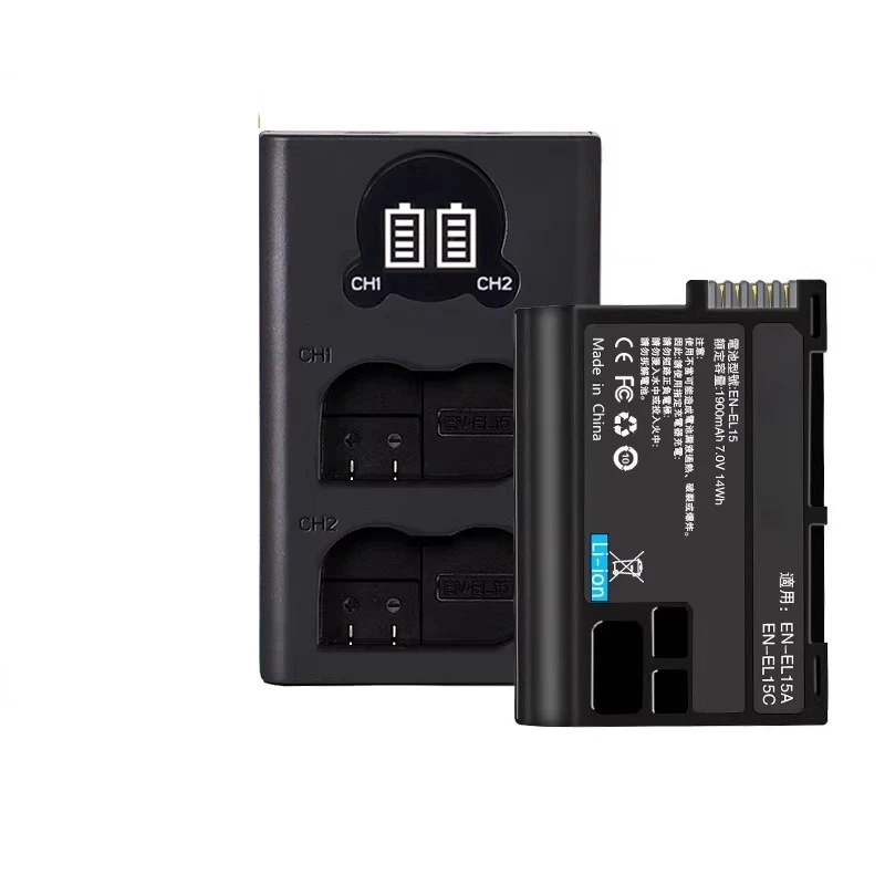 For nikon enel15 camera battery d7200 d800 zf z5 z6 z7 second generation el15 charger