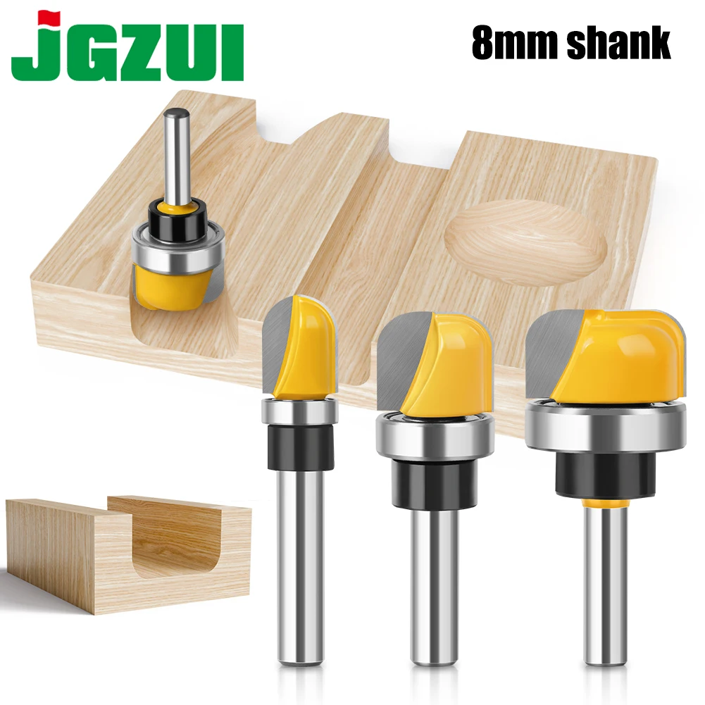 

6mm 1/4" 8mm Shank Bowl and Tray Template Router Bit Set Carbide Juice Groove Round Nose Router Bit