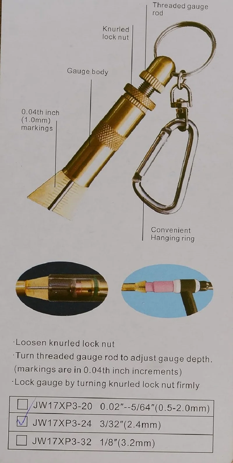 RIVERWELD Tungsten Stick-out Gauge 3/32\
