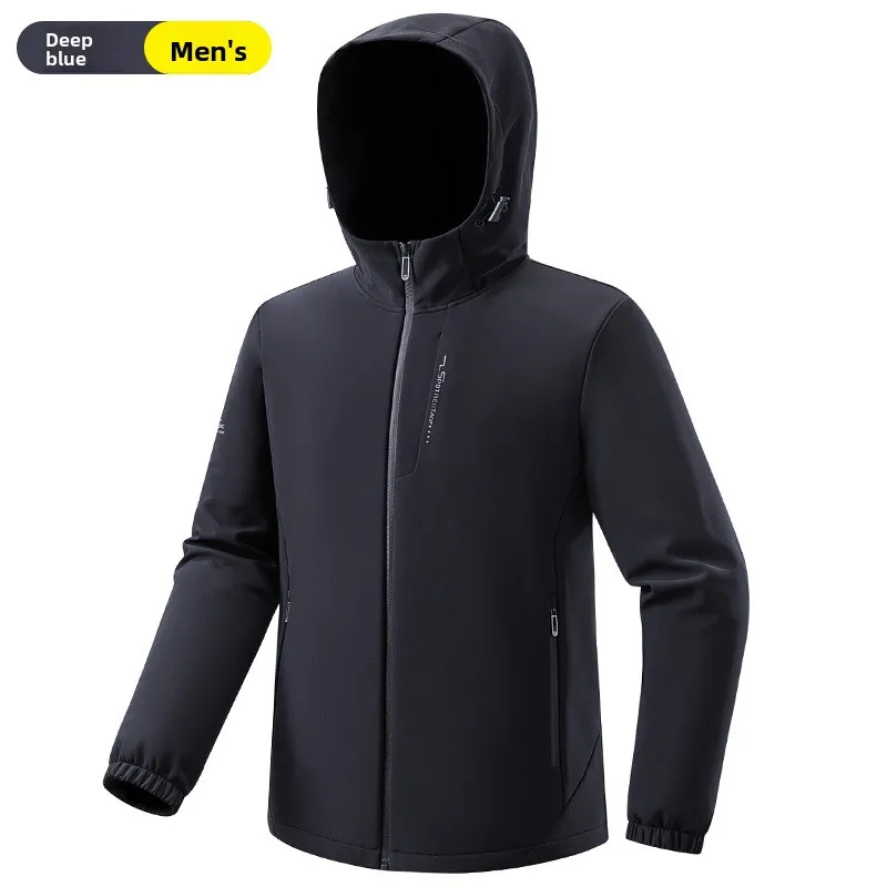 

Осенне-зимняя уличная утолщенная однослойная водонепроницаемая куртка на флисовой подкладке для мужчин и женщин, походная куртка из софтшелла