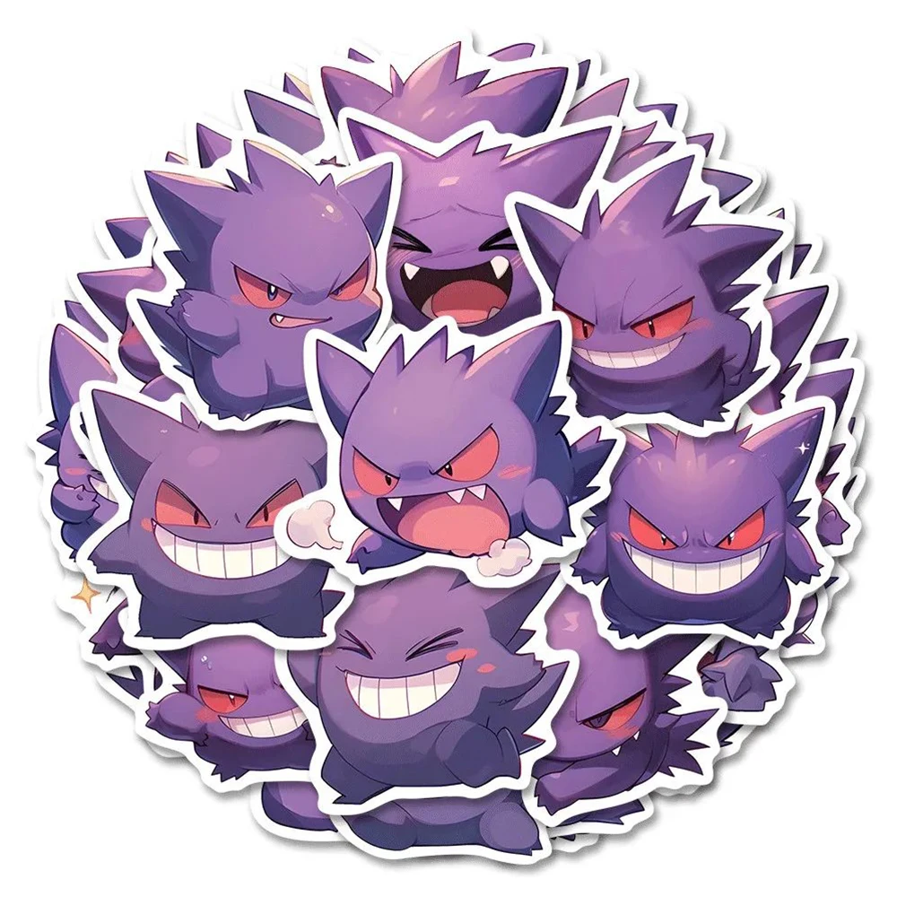 10/30/50pcs Anime Pokemon Gengar naklejki Cute Cartoon Graffiti naklejki DIY Laptop walizka telefon fajne klasyczne zabawki naklejki prezenty