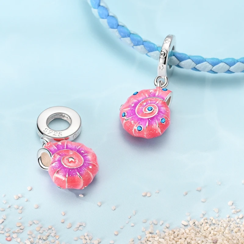 Original 925 Sterling Silver Charms Bead Summer Ocean Collection Charm Dangle for Women Lover Fine DIY Birthday Jewelry Gifts