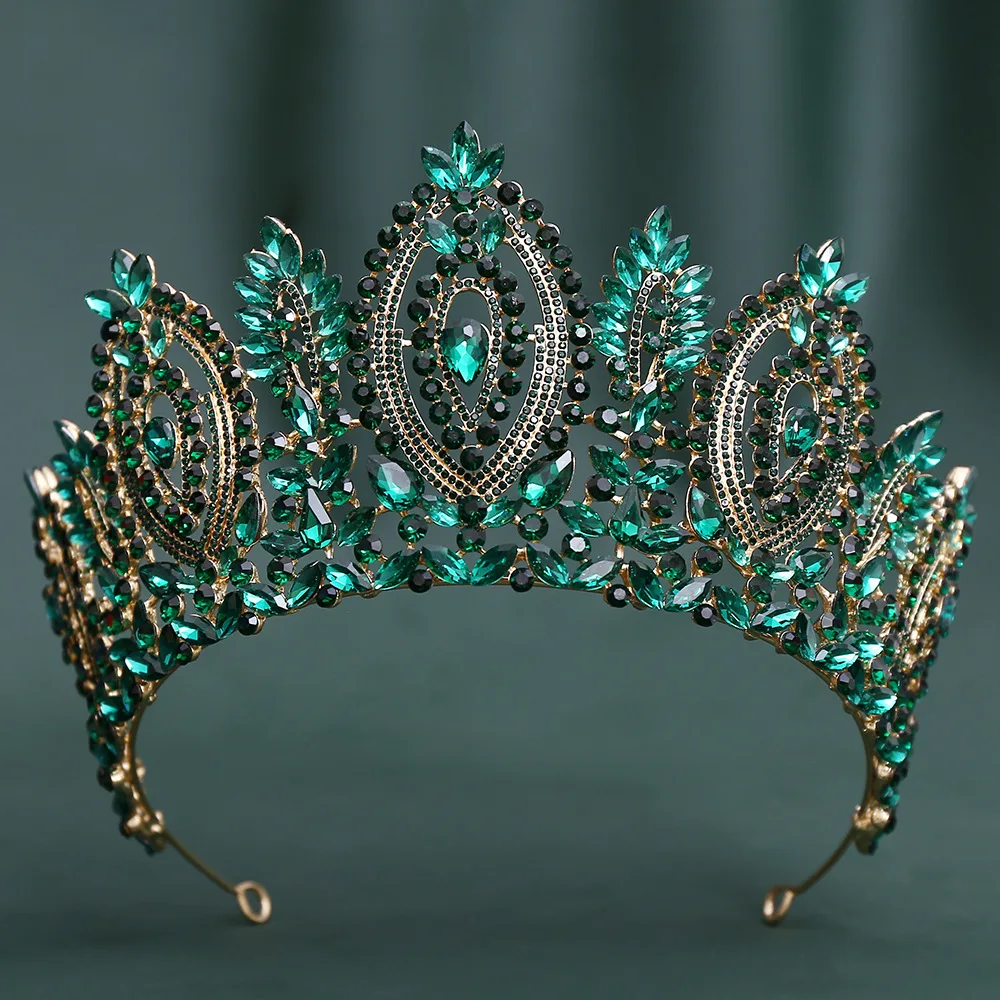 Luxury Bridal Tiaras Rhinestone Geometric Baroque Crystal Crown for Bride Pageant Prom Diadem Headband Wedding Hair Accessories