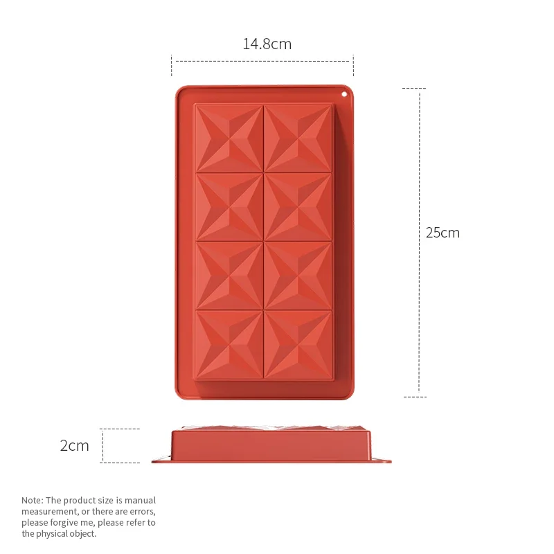 Chocolate Bar Mold - Non-Stick Chocolate Molds, Food Grade Silicone Deep Choccy Dubai Chocolate Bar Pistachio image 2