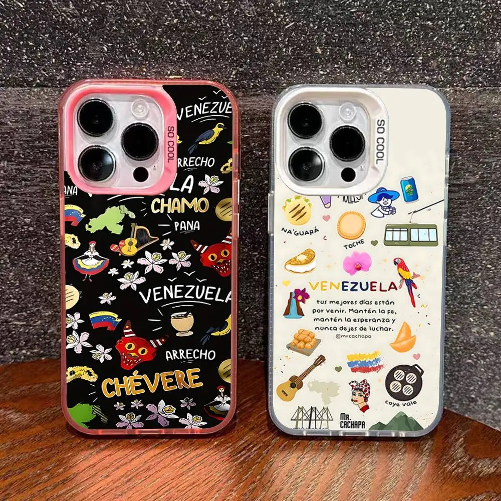 V-Venezuela Ästhetische Kunst Handyhülle für iPhone 17 16 15 11 12 13 14 Pro Max 16 Plus 12 Mini 7 8 XR XS 15Pro MAX Hülle