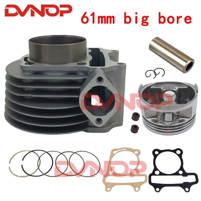 180cc Cylinder 61mm Big Bore Kit For GY6 125cc 150cc 1P52QMI 1P57QMJ Engine 180cc Scooter ATV