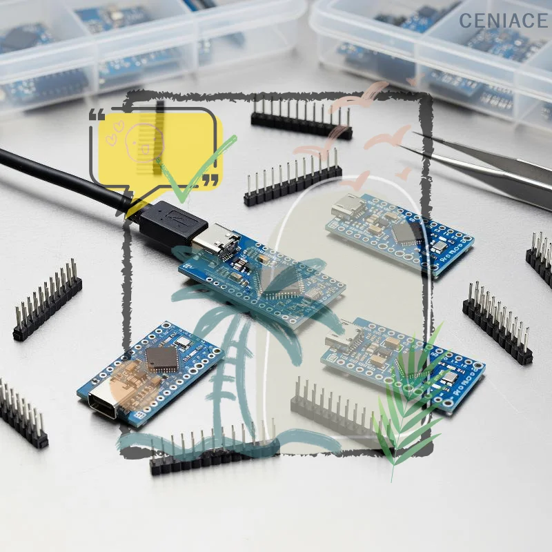 1 Set Replace Accessories Pro Micro ATmega32U4 5V 16MHz For Pro Mini With 2 Row Pin Header For Leonardo Mini USB Interface