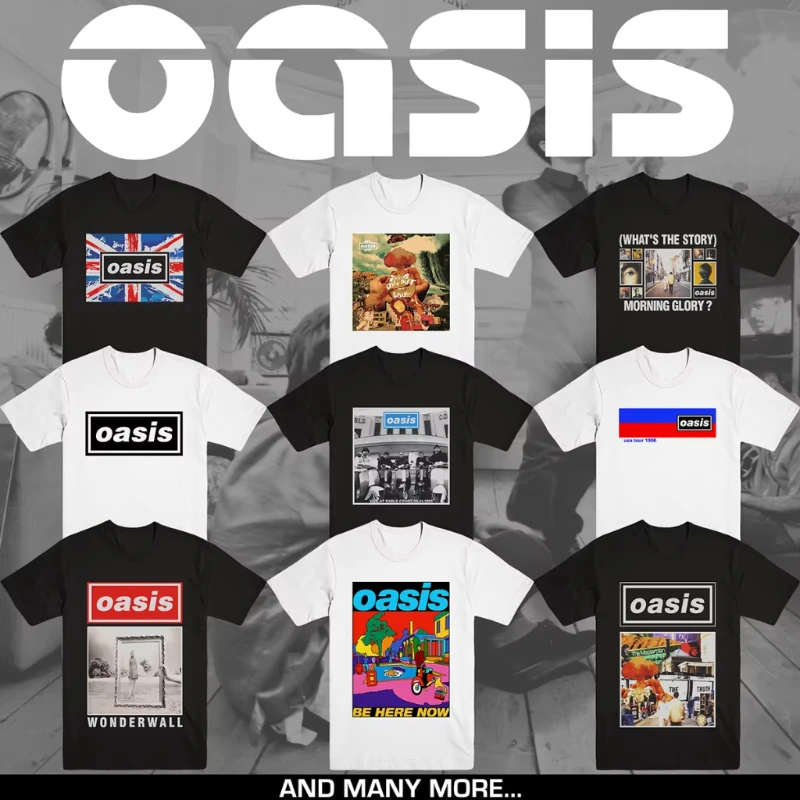 

Футболка OASIS, альтернативная рок-американская хип-хоп футболка с коротким рукавом, мужская и женская хлопковая летняя футболка с круглым вырезом для певицы