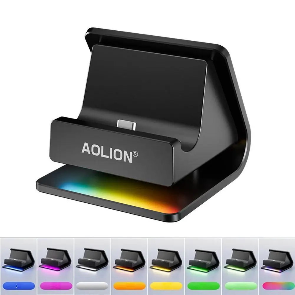 Для Switch2 Хост-зарядная база Кронштейн 2 в 1 с эффектом RGB 45 градусов Удобный угол Эффективное рассеивание тепла