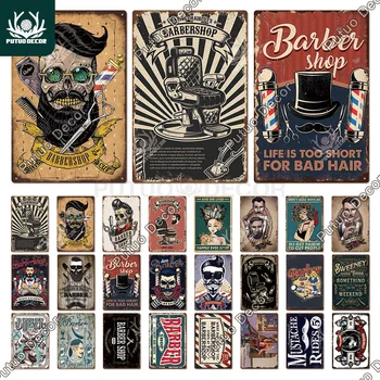 Putuo Decor Kapper Tin Teken Plaquette Metalen Plaat Vintage Retro Kapper Muur Posters Iron Schilderij Voor Kamer Huis stickers