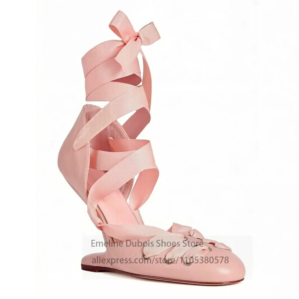 

Satin Ribbon Ankle Wrap Bowknot Ballet Wedge Pumps Novelty Heel Round Toe Eyelet Lace up Sweet Street Party Women Dress Shoes