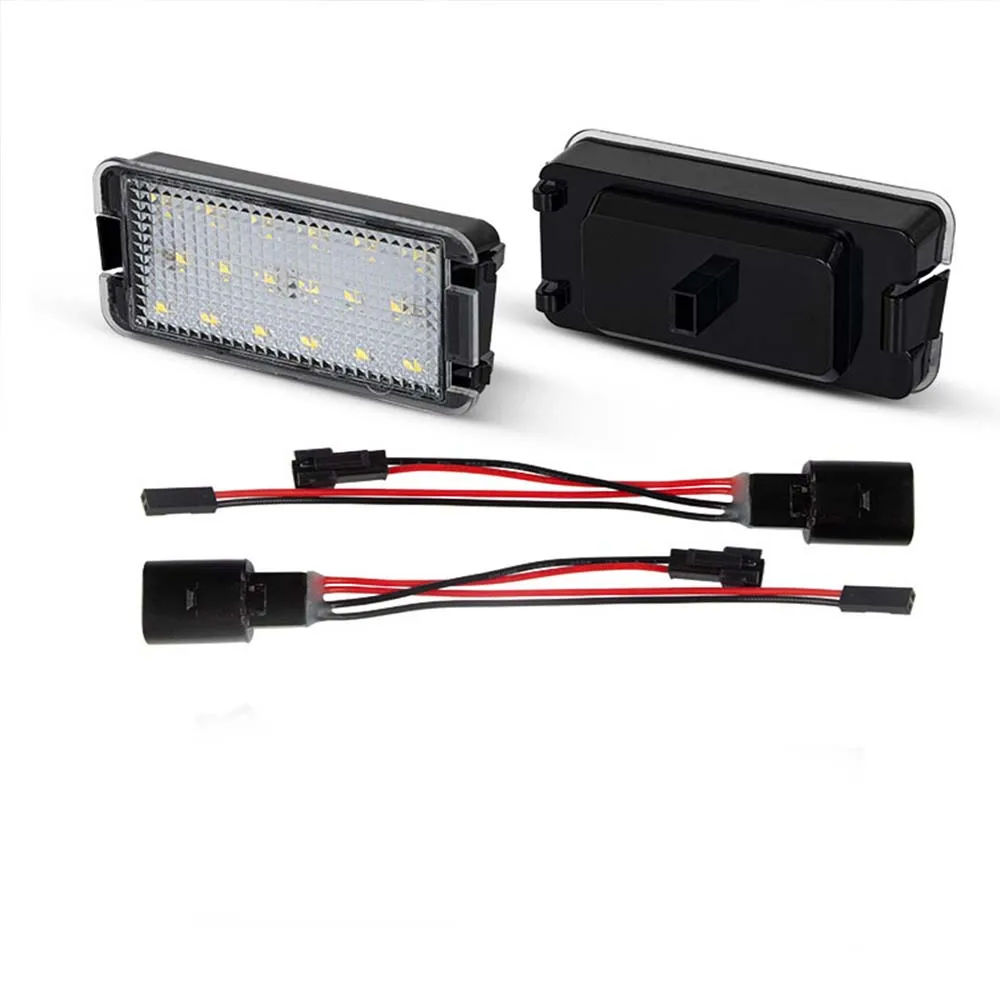 2pcs Error Free Car LED Number License Plate Lights For Seat Ibiza 6L ab Arosa Altea Cordoba MK1 MK2 Leon 1M Toledo 5P 2004-2009