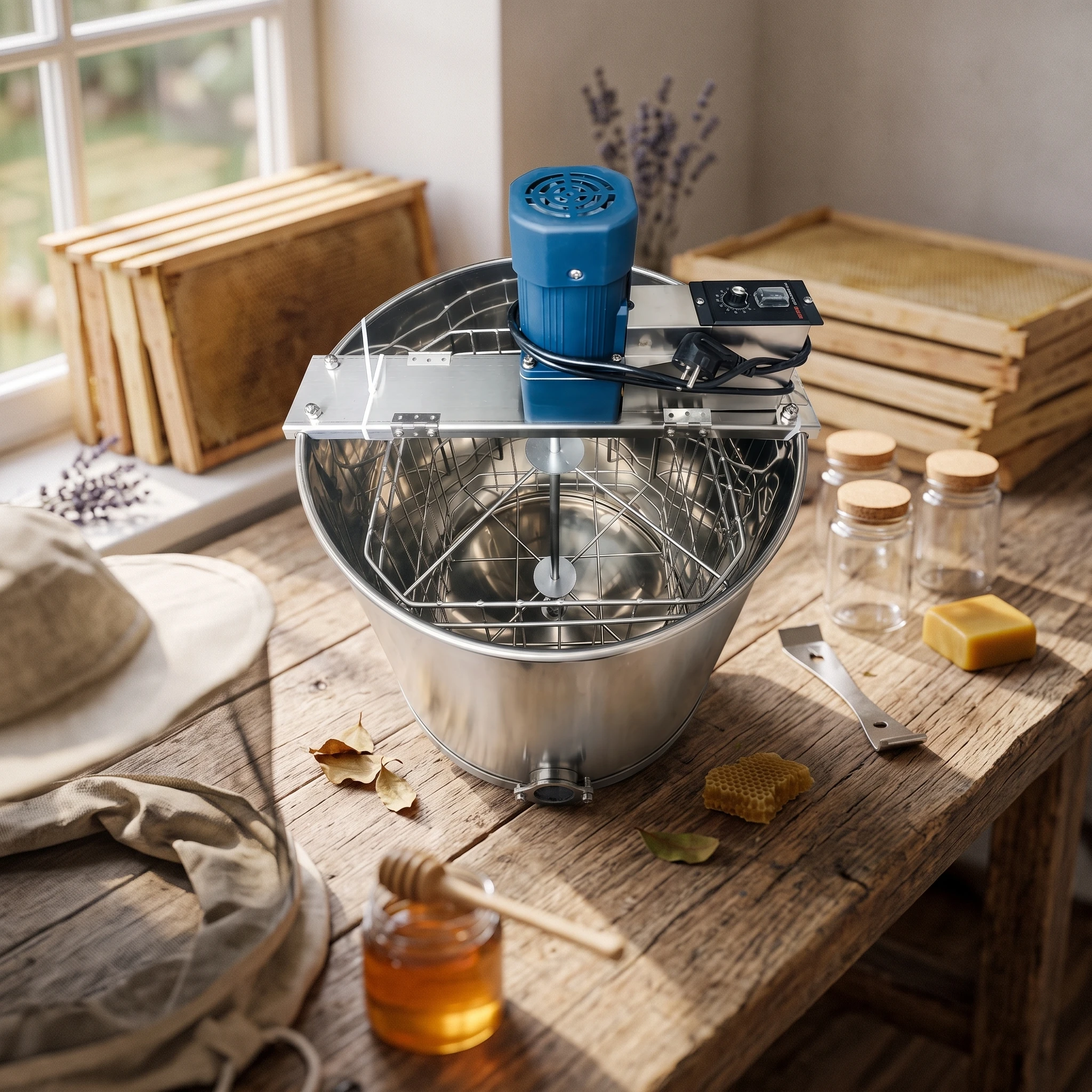 Electric Honey Extractor Efficient Four-Frame Honey Extractor Beekeeping Equipment Effortless Time-Saving for Beekeepers, Apiary