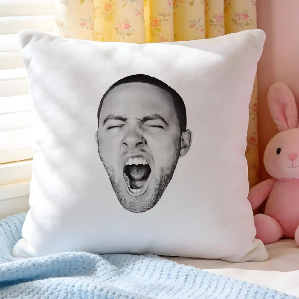 Cushion Cover Short Plush Throw Pillow Soft Washable Sofa Bed Office Cushion Singer Hot M-Mac Miller