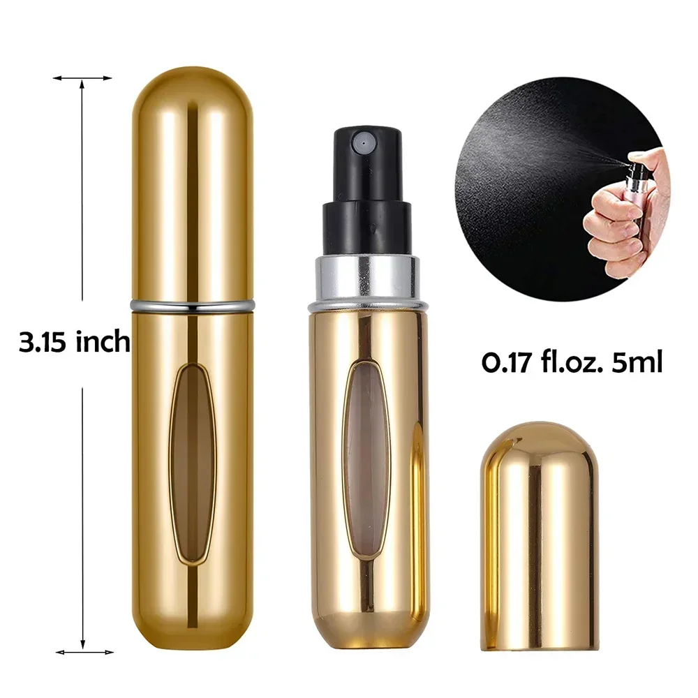 10PCS 5ML Bottom-Filling Pump Perfume Bottle Portable Travel Refillable Spray Bottle Mini Empty Cosmetic Containers