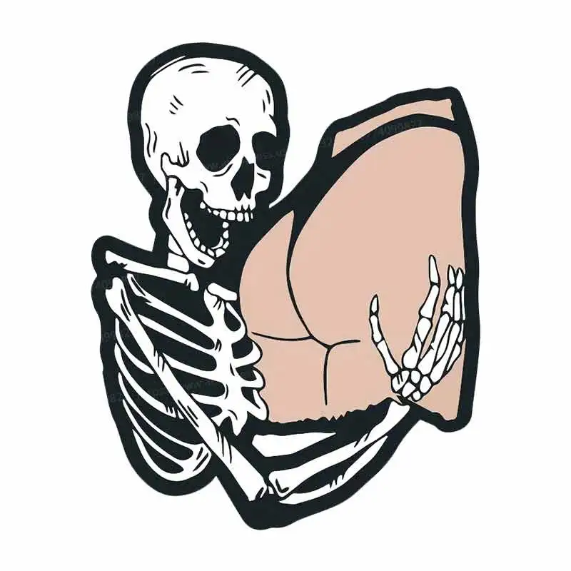 Funny Skeleton Holding His Hips Car Sticker Vinyl Decal Waterproof Rear Window Motorcycle Camper Laptop Decoration SH1037