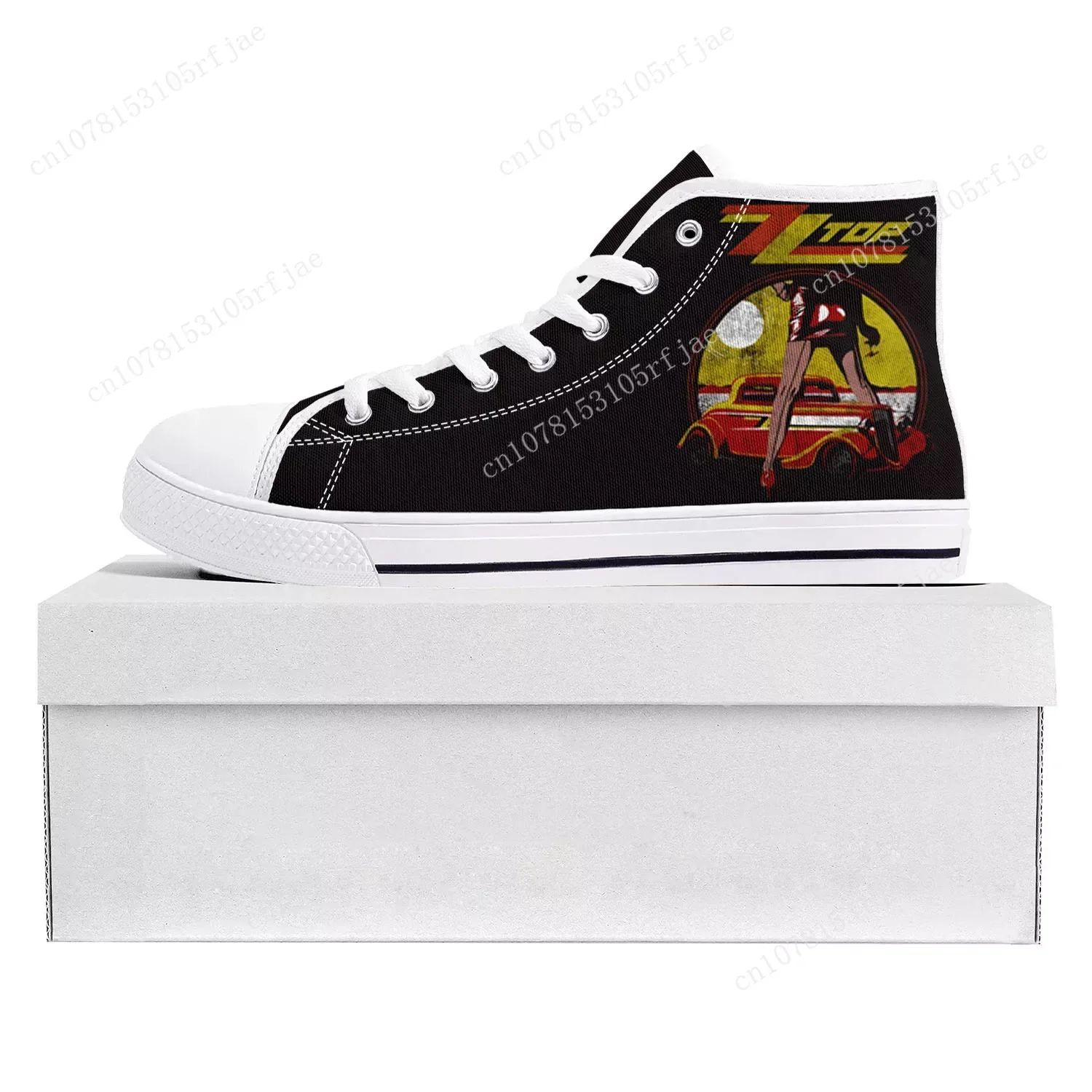 ZZ Top Hard Rock Band Fashion Popular High Top High Quality Sneakers Mens Womens Teenager Canvas Sneaker Couple Shoe Custom Shoe