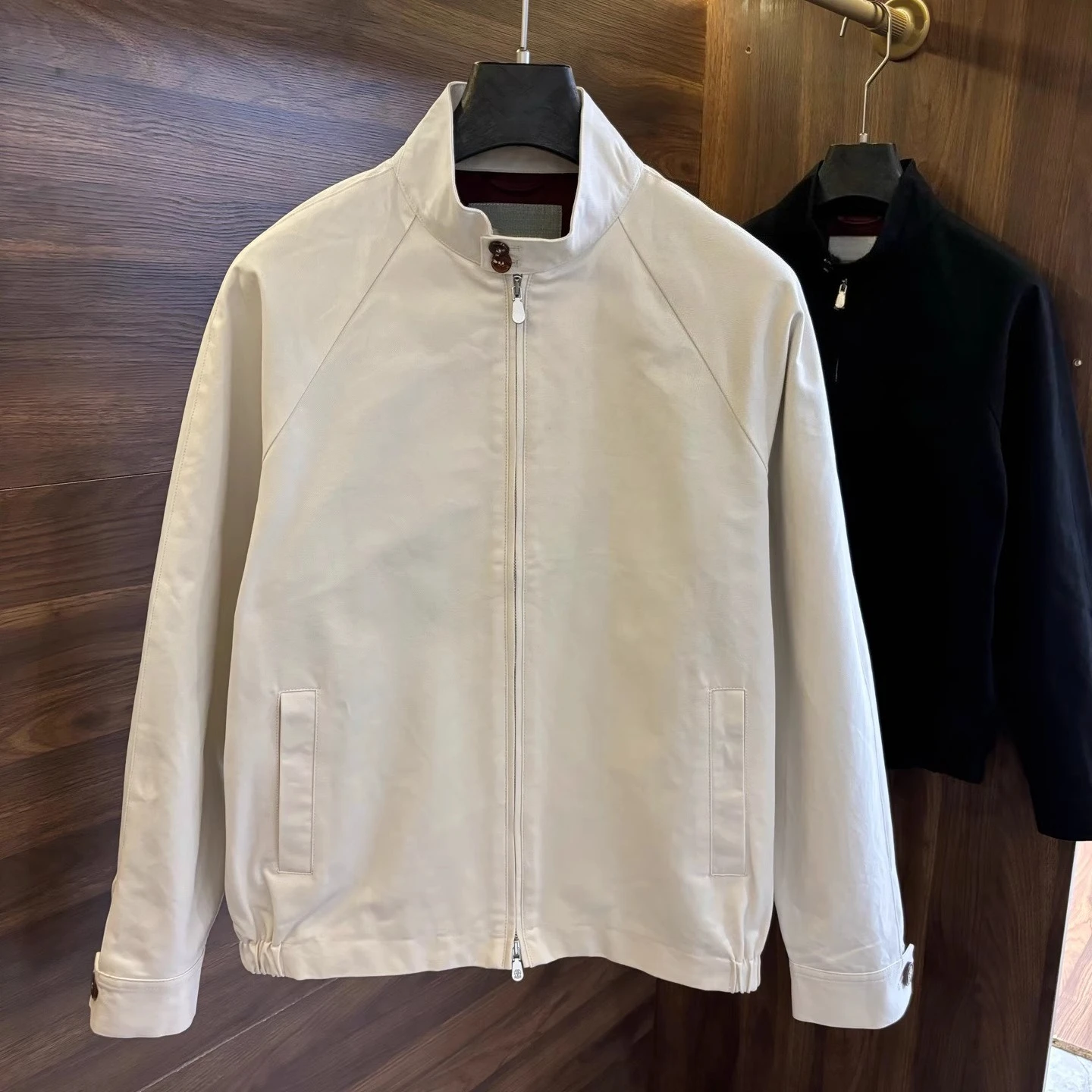 

BC Итальянская мужская куртка с воротником-стойкой Old Money Wind с двойной молнией