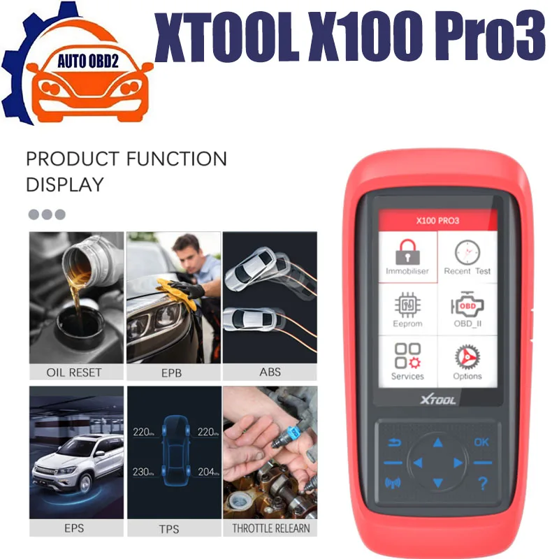 

XTOOL X100 Pro3 X100 Pro2 Automotive Scanner Key Programmer with EEPROM Adapter Code Reader OBD2 Car DiagnosticTools Free Update